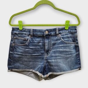American Eagle Curvy High-Rise Shortie Denim Shorts Blue Size 12 31W New